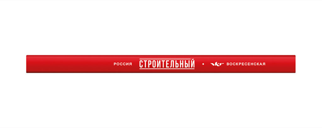 Карандаш ВКФ столярный 2М, красный корпус. незаточен