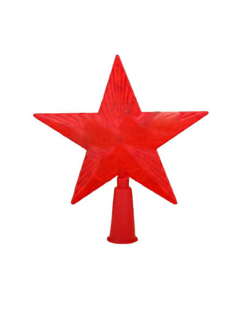 Макушка на ёлку "Красная звезда" 19*19см , 15 LED, красный
