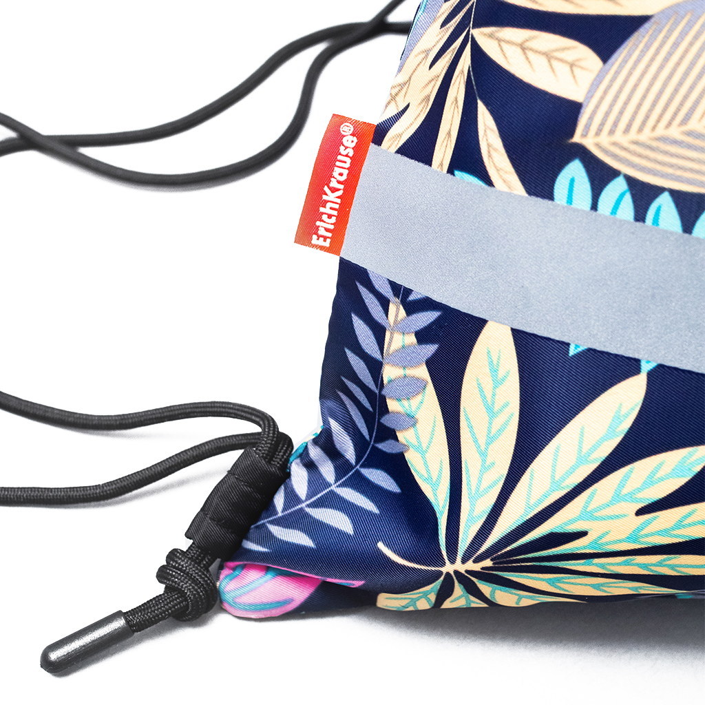 Мешок для обуви ErichKrause с карманом на молнии 500x410мм Night Forest