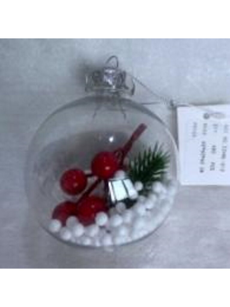 Ёлочный шар  8 см "Снежная ягода" с наполнением
