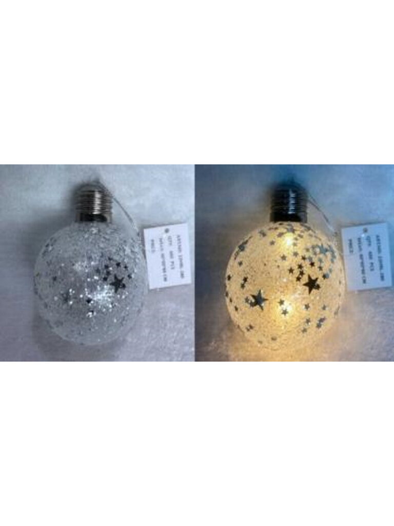 Ёлочный шар с led-подсветкой  8 см "Звездопад" 2 вида