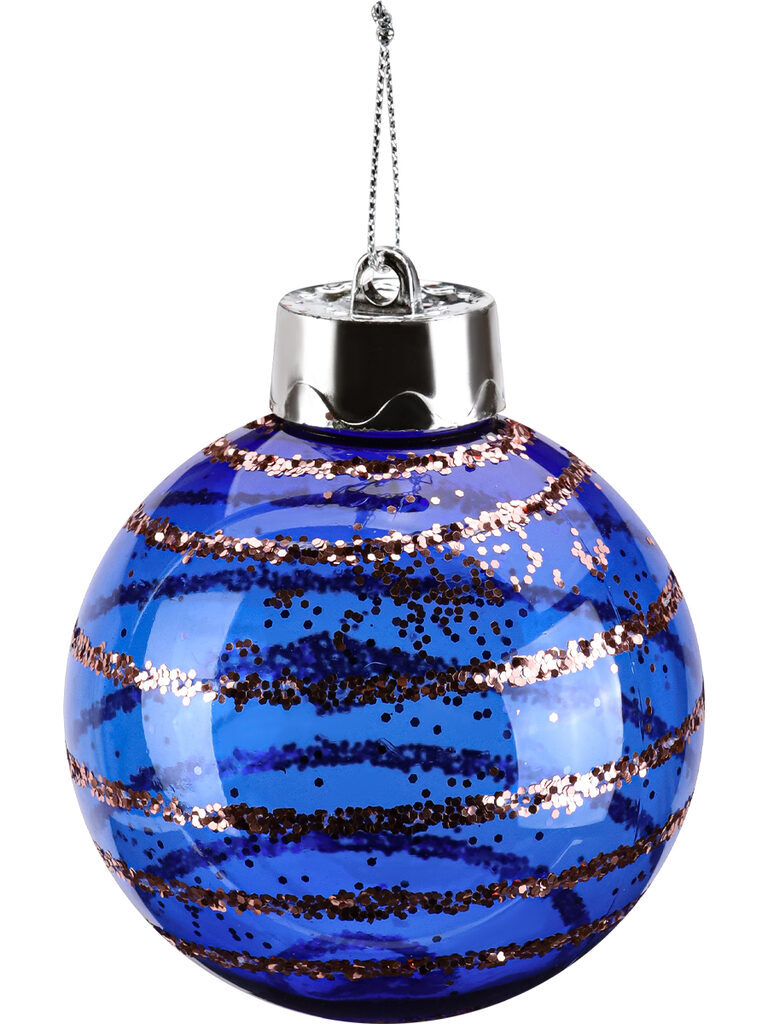 Ёлочный шар с led-подсветкой  8 см "Праздник" с декором