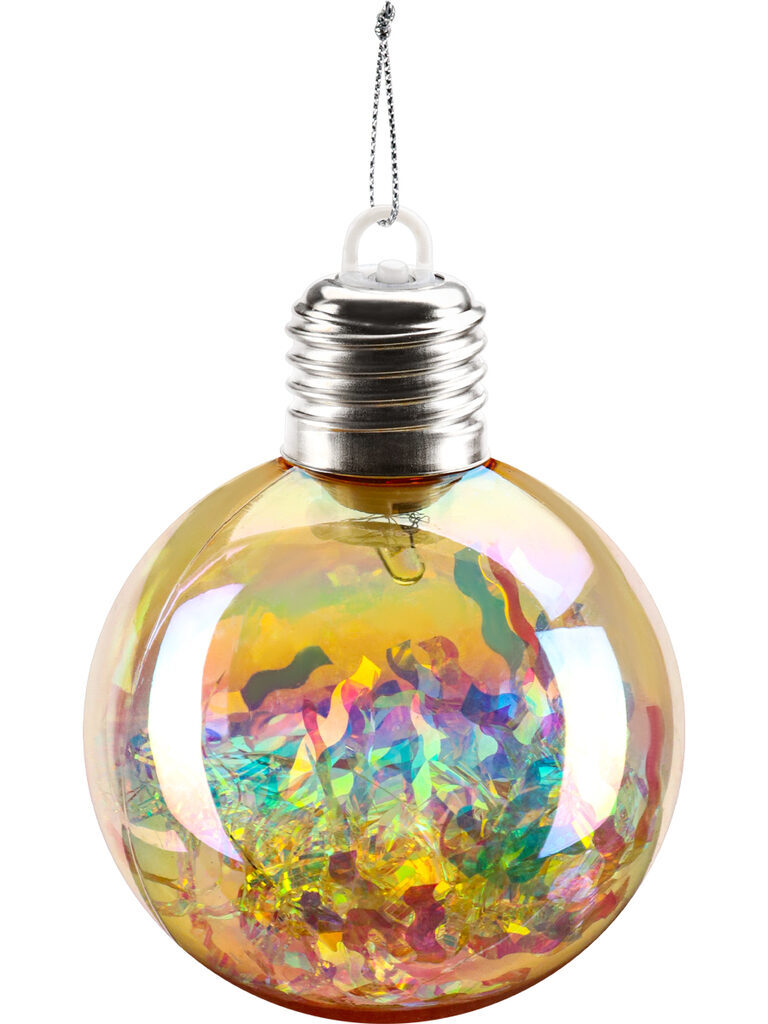 Ёлочный шар с led-подсветкой  8 см "Калейдоскоп" с декором
