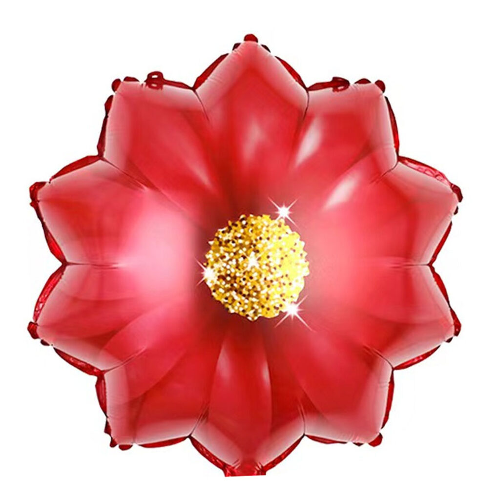 Шар фольга с рисунком 21" "Цветок красный" 54 см