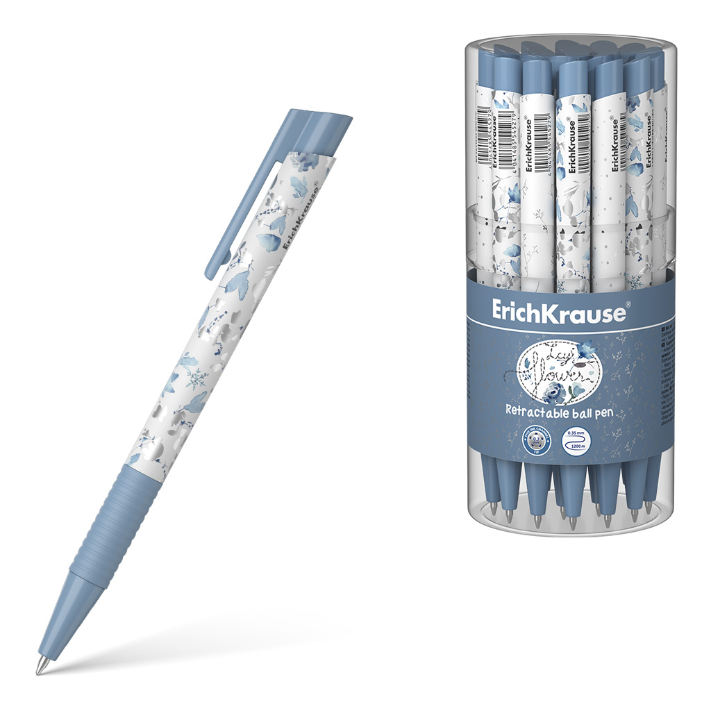 Ручка шариковая автоматическая ErichKrause Frozen Beauty Matic&Grip 0.7, цвет чернил синий (в тубусе по 24 шт.)