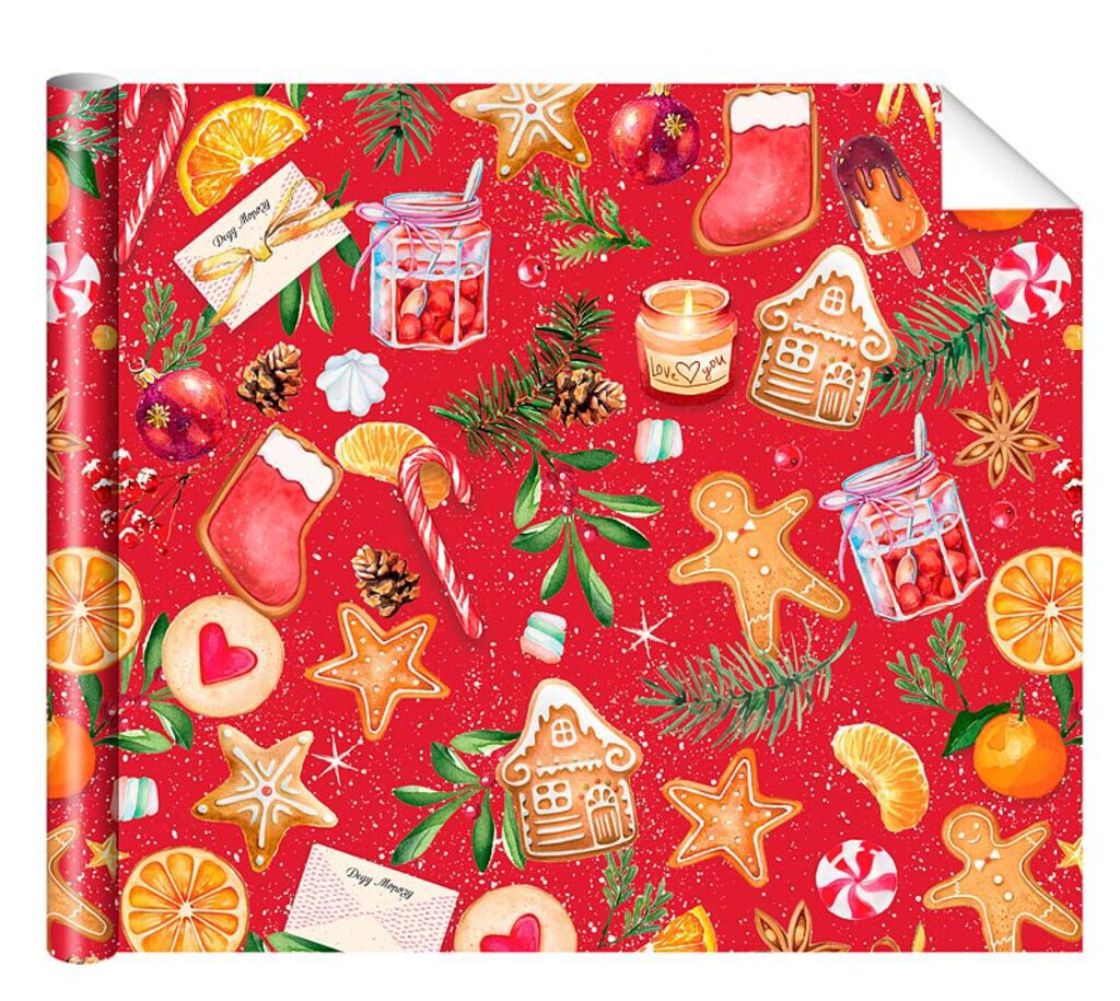 Бумага упаковочная 70*100см "Новогоднее настроение"