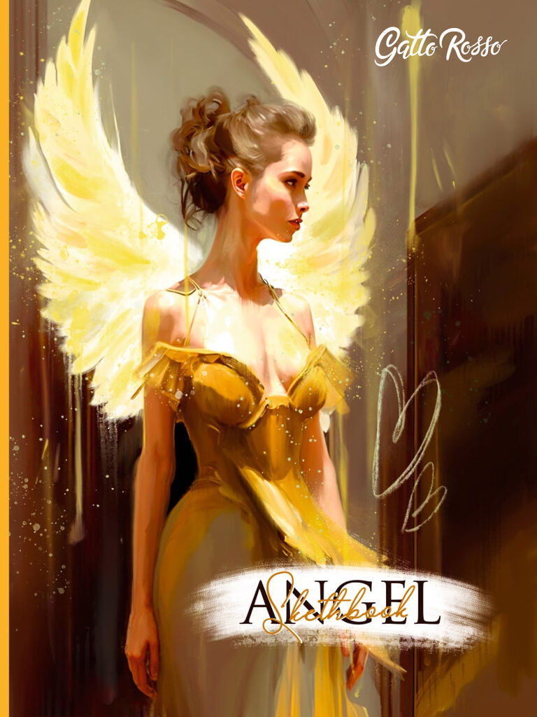 Скетчбук А4 128стр., сшивка, 120гр/м2 "Gatto Rosso. Angel Sketchbook. Angel in Yellow" тв.обл.