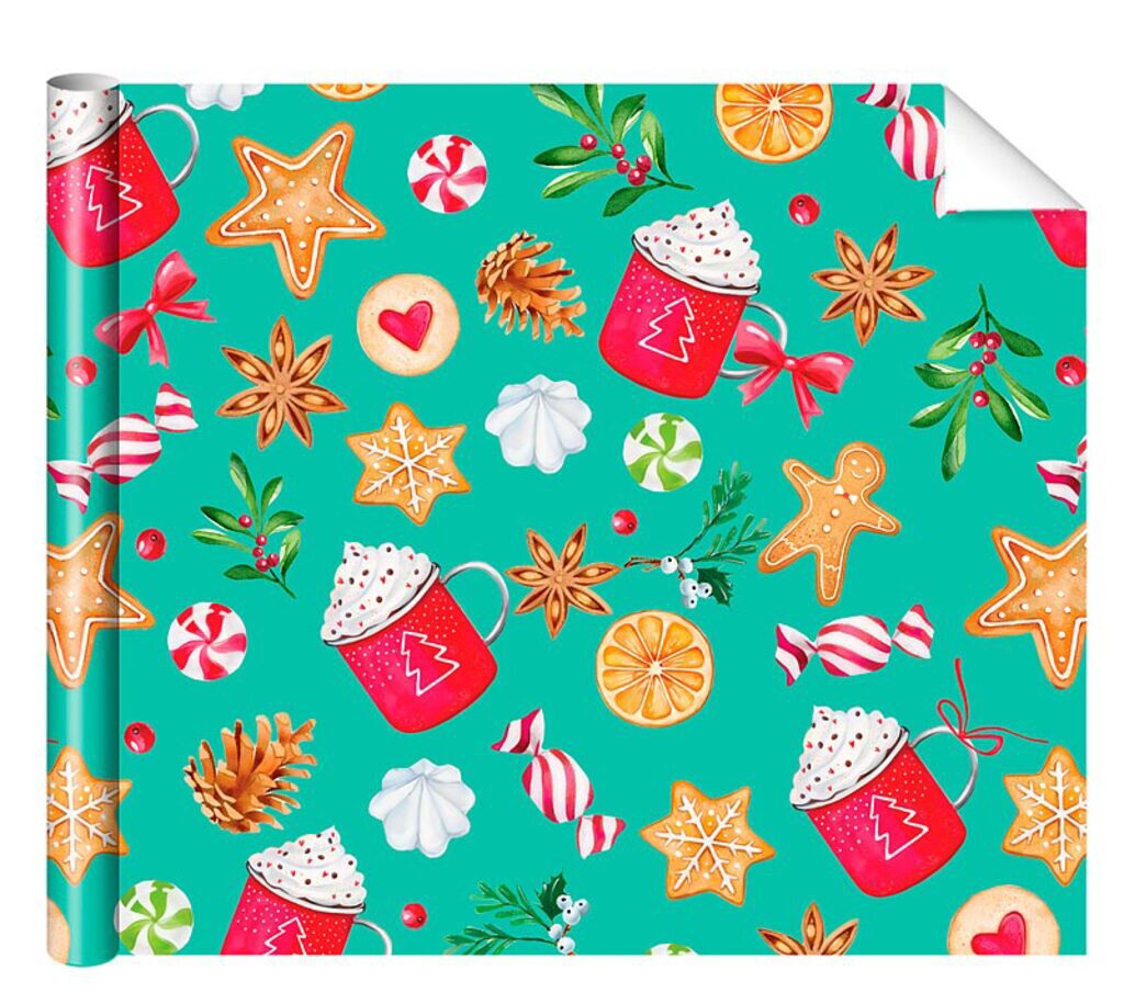 Бумага упаковочная 70*100см "Горячий шоколад"