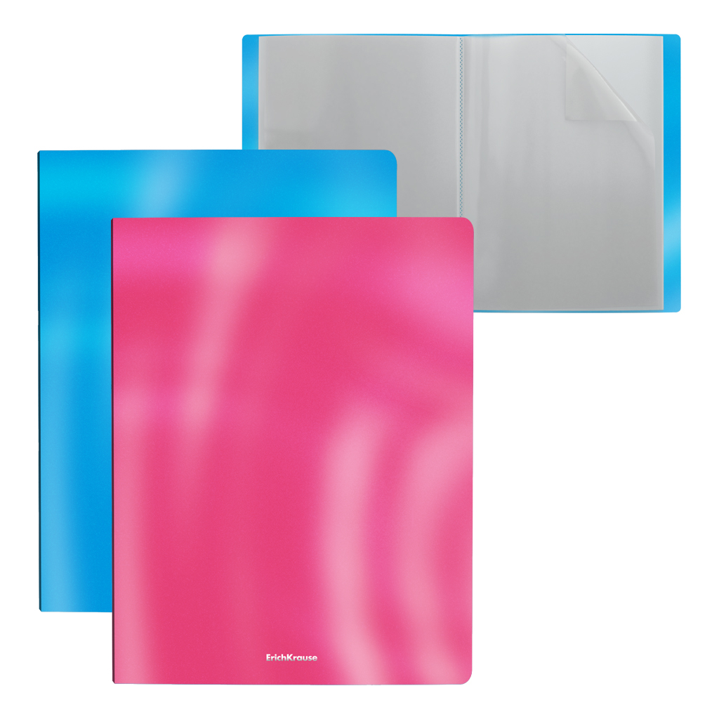 Папка файловая пластиковая ErichKrause® Glossy Bubble Gum, арома, с 40 карманами, A4, ассорти (в пакете по 4 шт.)