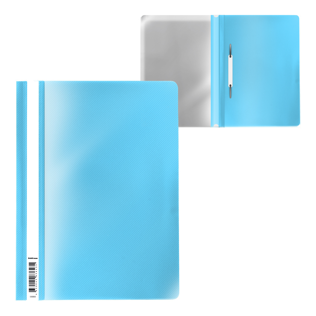 Папка-скоросшиватель пластиковая ErichKrause Diagonal Pastel, A4, голубой (в пакете по 20 шт.)