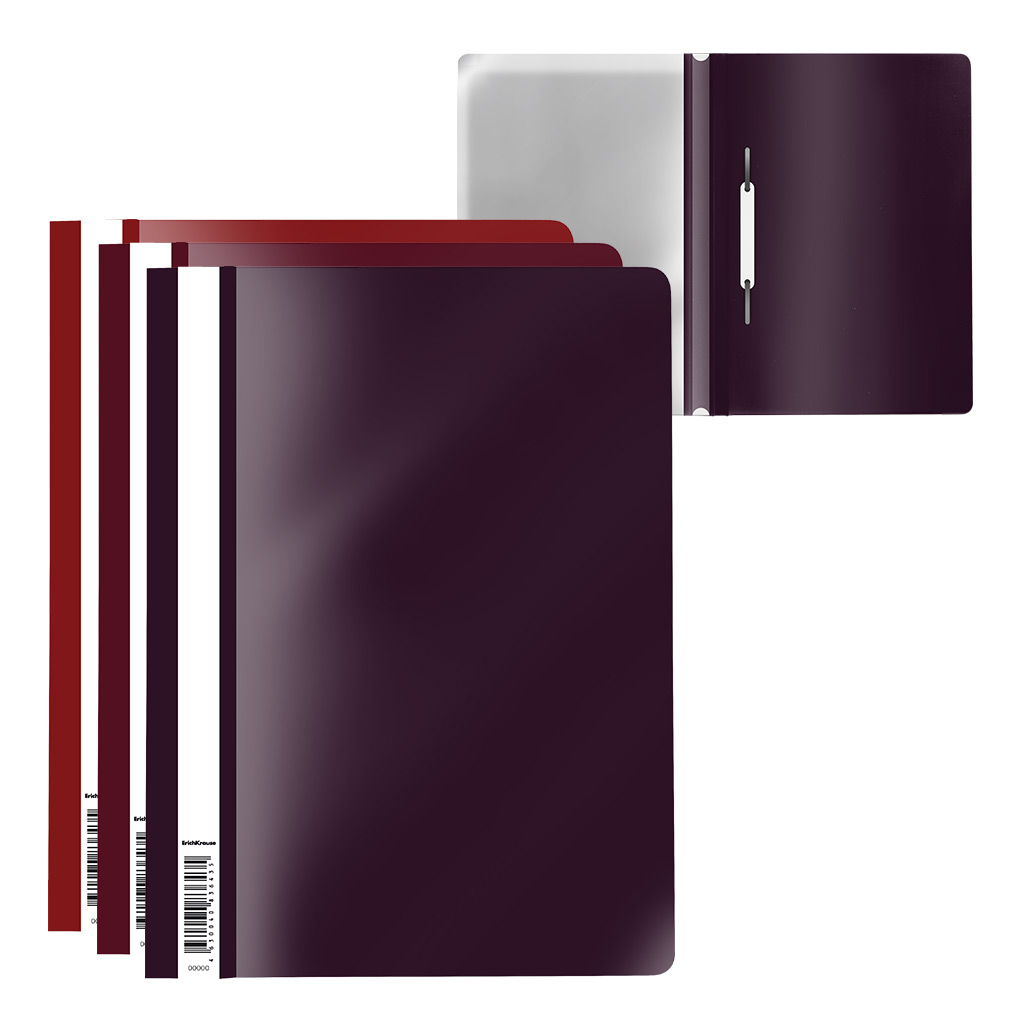 Набор из 3 папок-скоросшивателей пластиковых ErichKrause® Matt Blackberry Marsala, арома, A4, ассорти