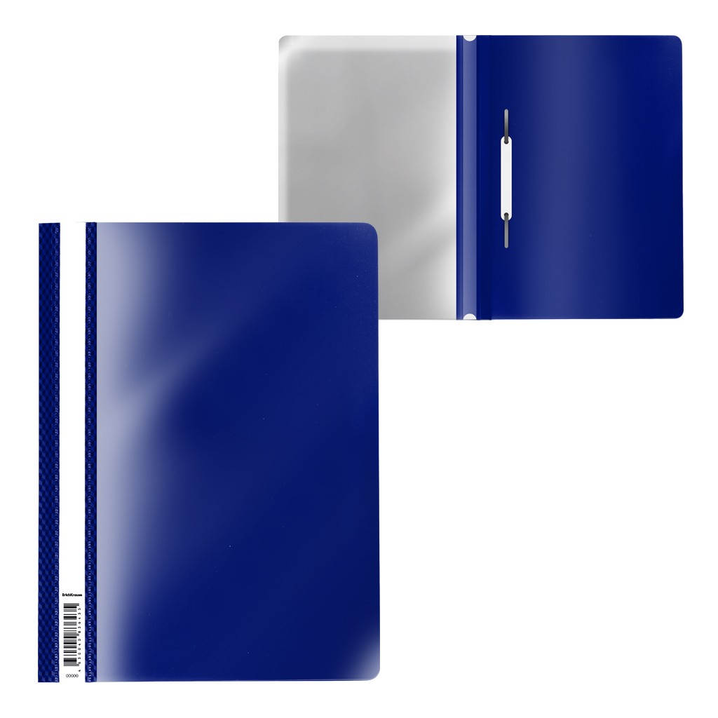 Папка-скоросшиватель пластиковая ErichKrause Diamond Total Blue, A4, синий (в пакете по 20 шт.)