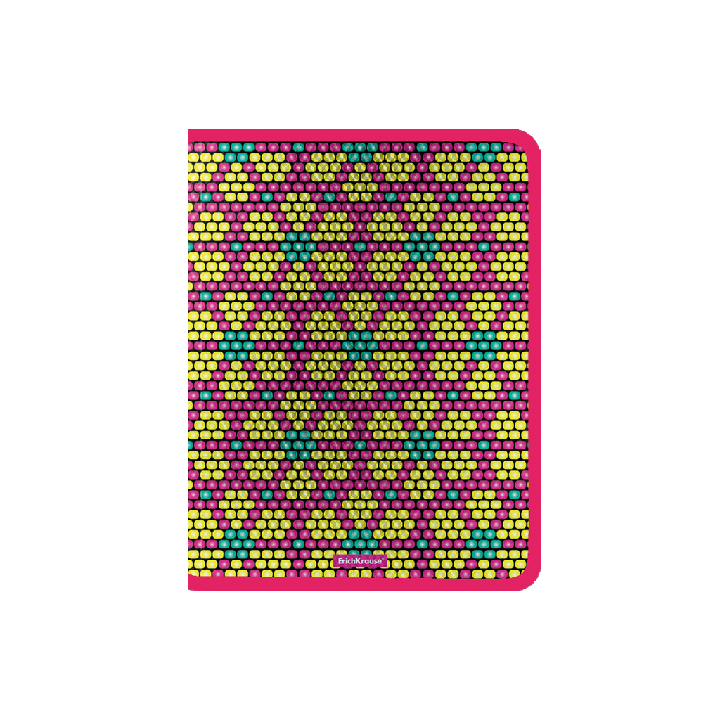Папка для тетрадей на молнии пластиковая ErichKrause® Pink&Yellow Beads, А4 (в пакете по 4 шт.)