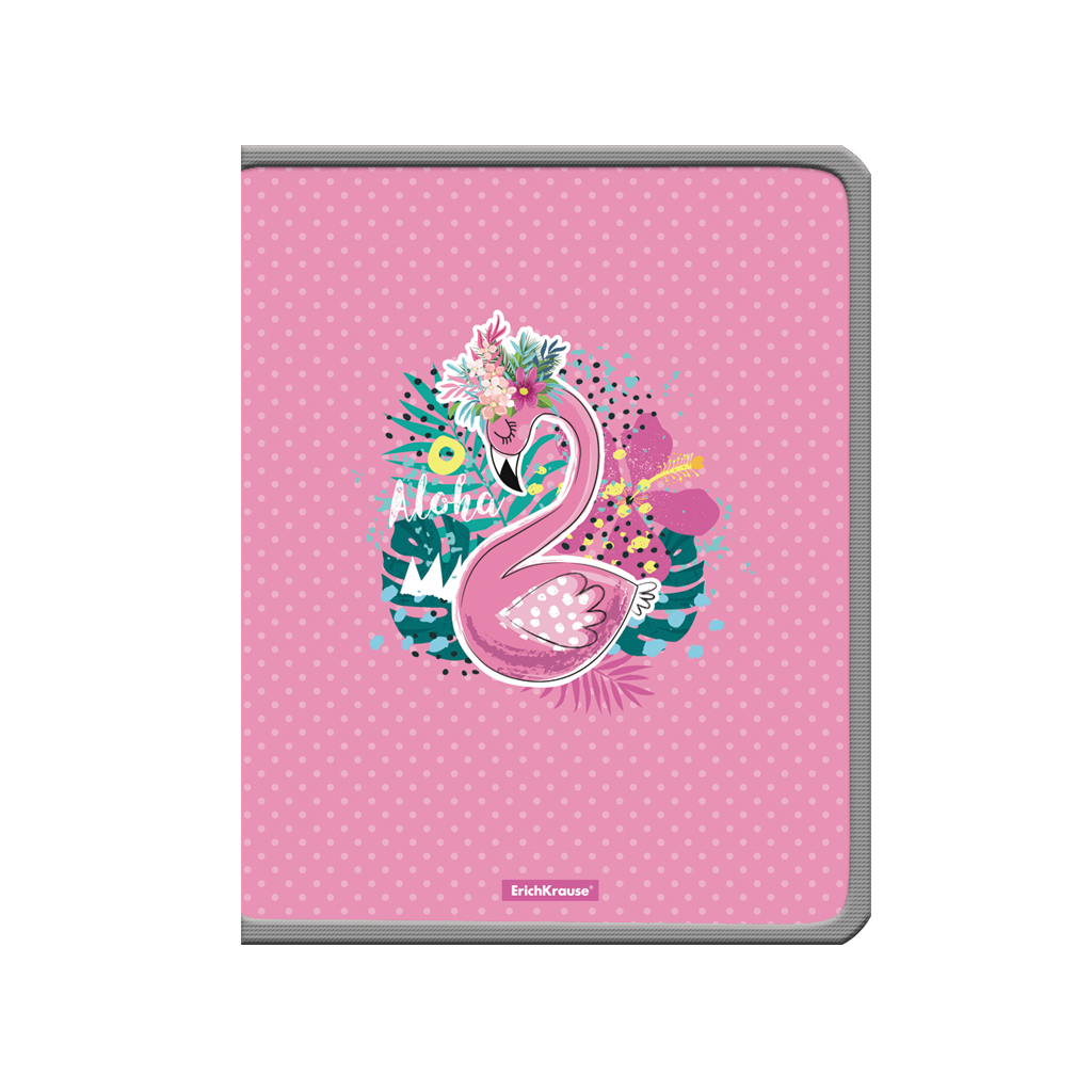 Папка для тетрадей на молнии пластиковая ErichKrause® Rose Flamingo, А4+ (в пакете по 4 шт.)