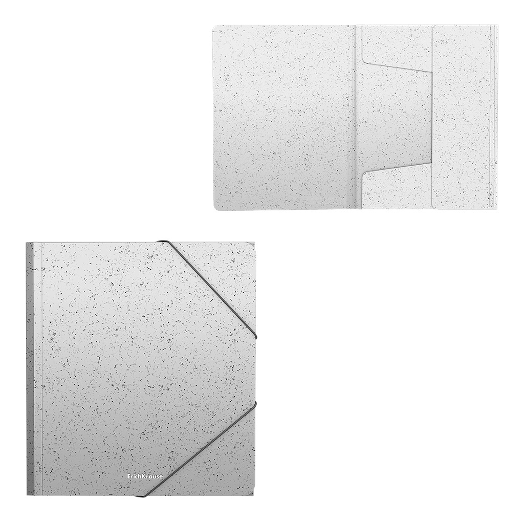 Папка для тетрадей на резинках пластиковая ErichKrause® Matt Grains, A5+, белый (в пакете по 4 шт.)