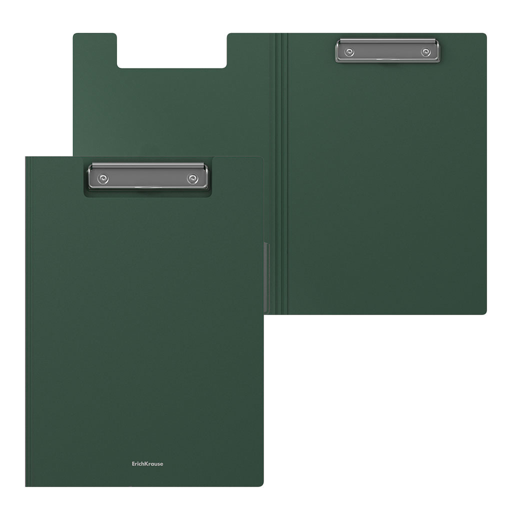 Папка-планшет пластиковая ErichKrause Matt Classic, A4, зеленый (в пакете по 4 шт.)
