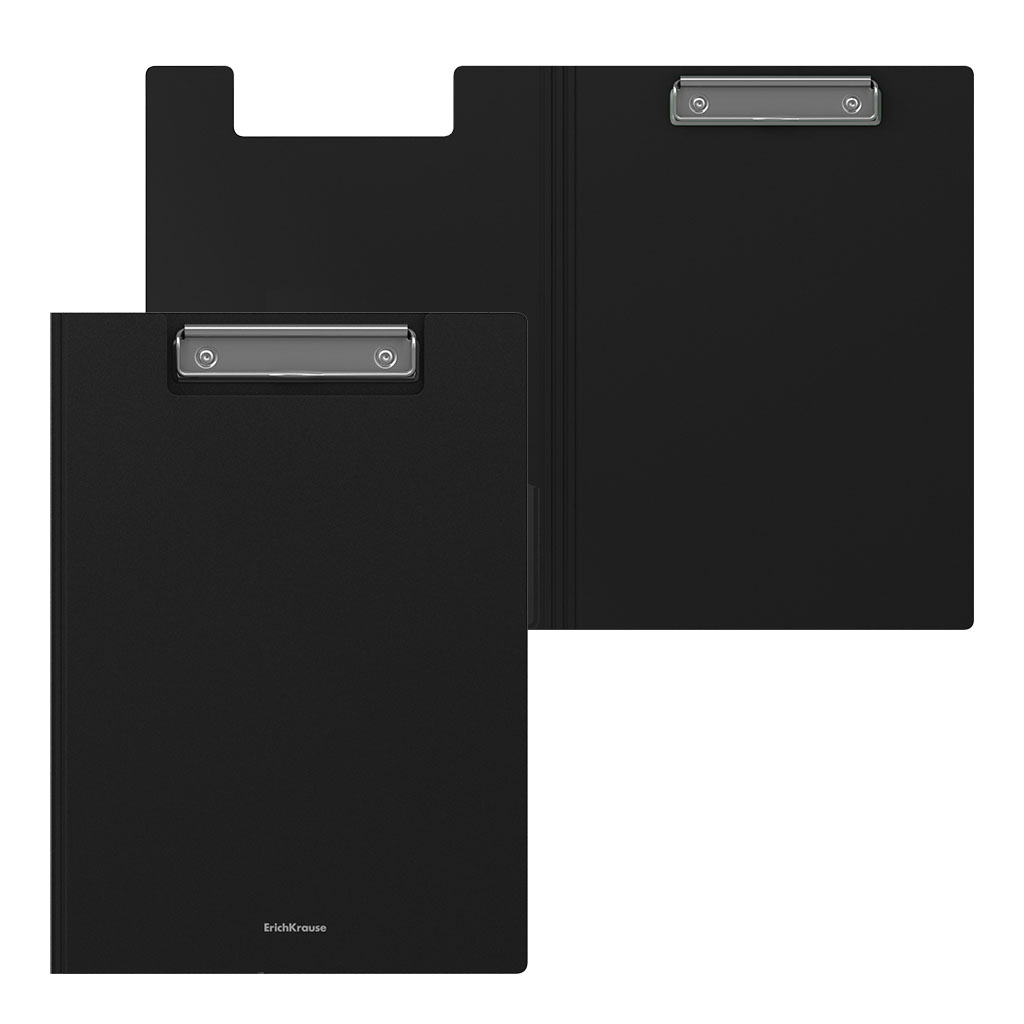 Папка-планшет пластиковая ErichKrause Matt Classic, A4, черный (в пакете по 4 шт.)