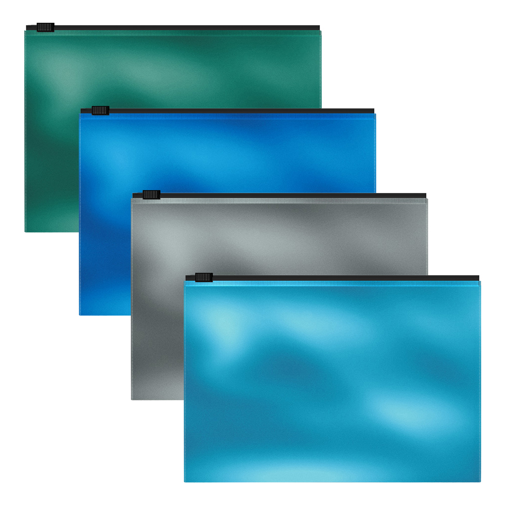 Zip-пакет пластиковый ErichKrause® Glossy Ice Metallic, B5, непрозрачный, ассорти (в пакете по 12 шт.)
