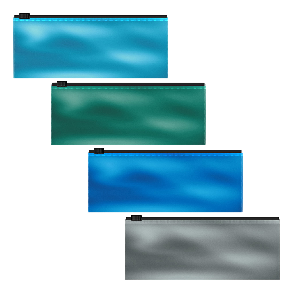 Zip-пакет пластиковый ErichKrause® Glossy Ice Metallic, 190х70мм, непрозрачный, ассорти (в пакете по 12 шт.)