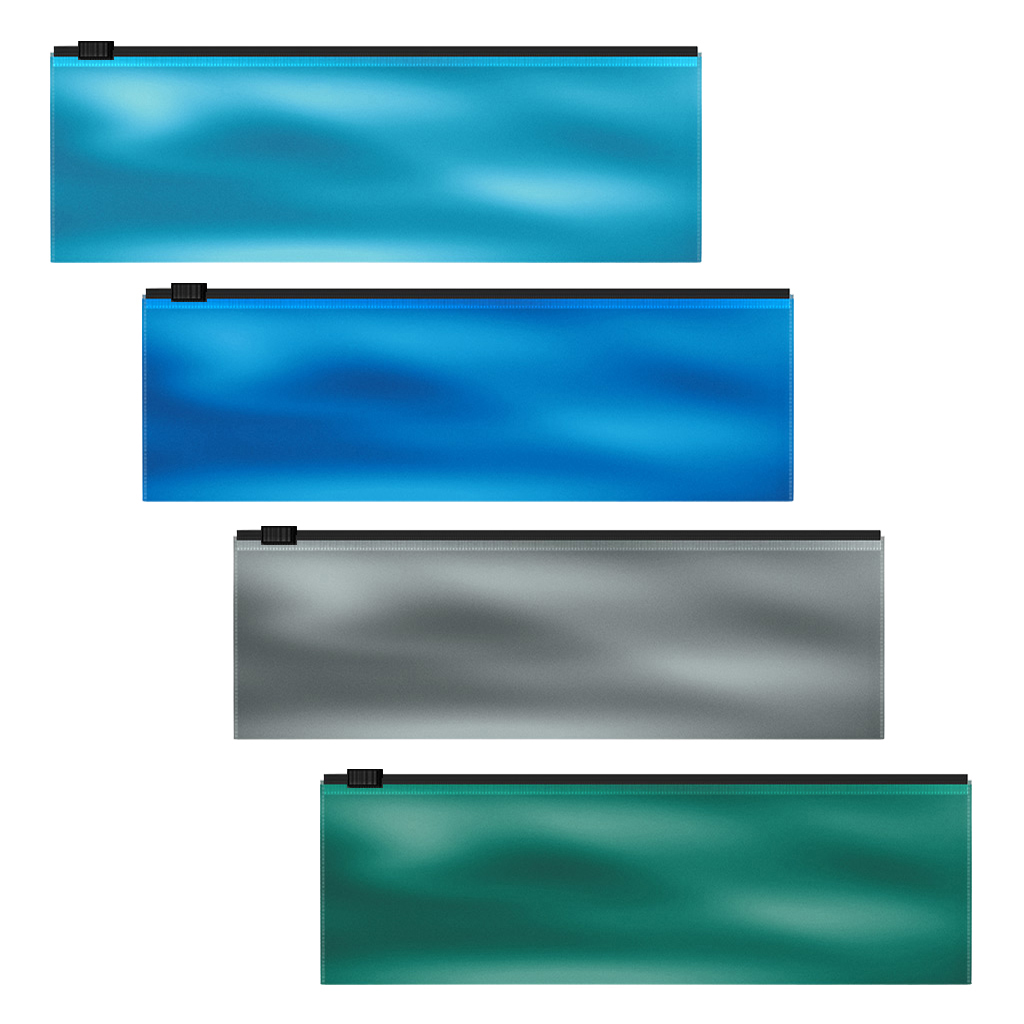 Zip-пакет пластиковый ErichKrause® Glossy Ice Metallic, 230х70мм, непрозрачный, ассорти (в пакете по 12 шт.)