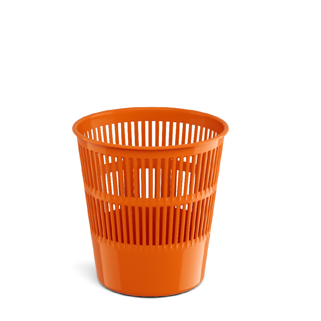 Корзина для бумаг сетчатая пластиковая ErichKrause® Neon Solid, 9л, оранжевая
