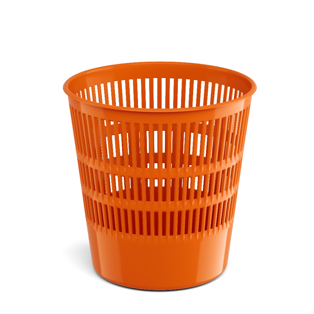 Корзина для бумаг сетчатая пластиковая ErichKrause® Neon Solid, 12л, оранжевая