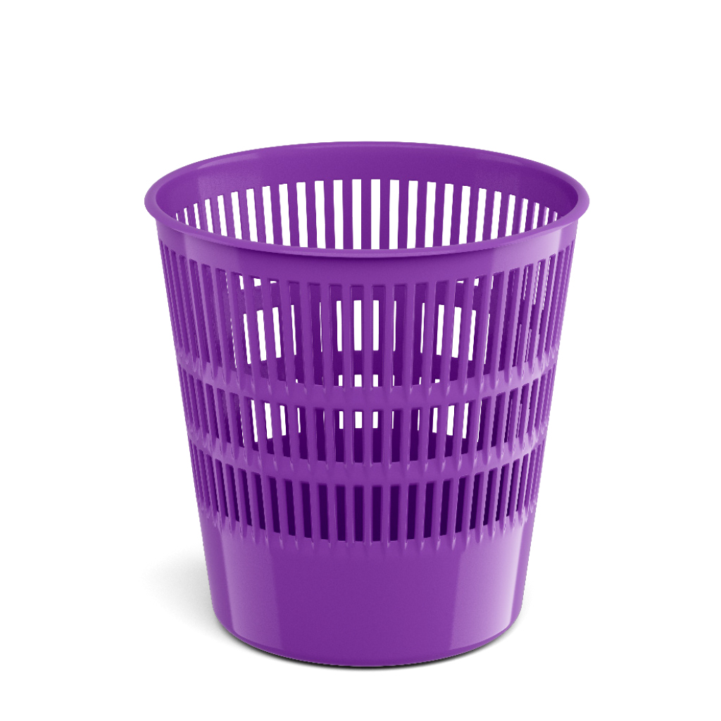 Корзина для бумаг сетчатая пластиковая ErichKrause® Vivid, 12л, фиолетовая