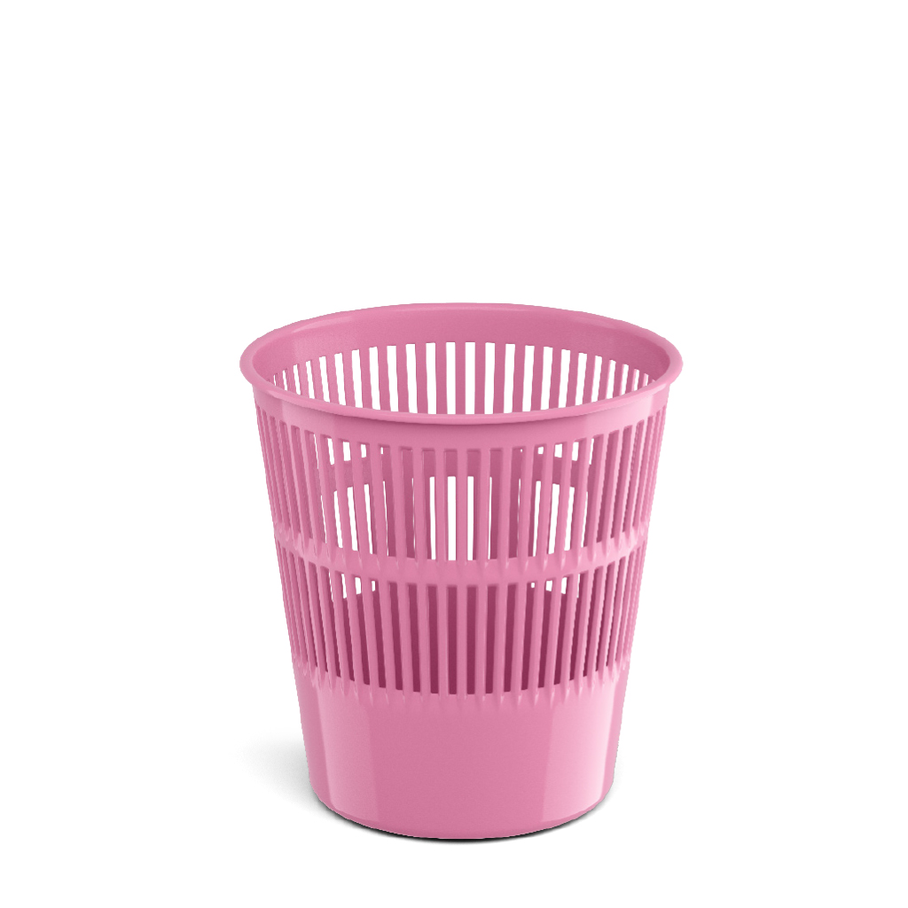Корзина для бумаг сетчатая пластиковая ErichKrause Pastel, 9л, розовый