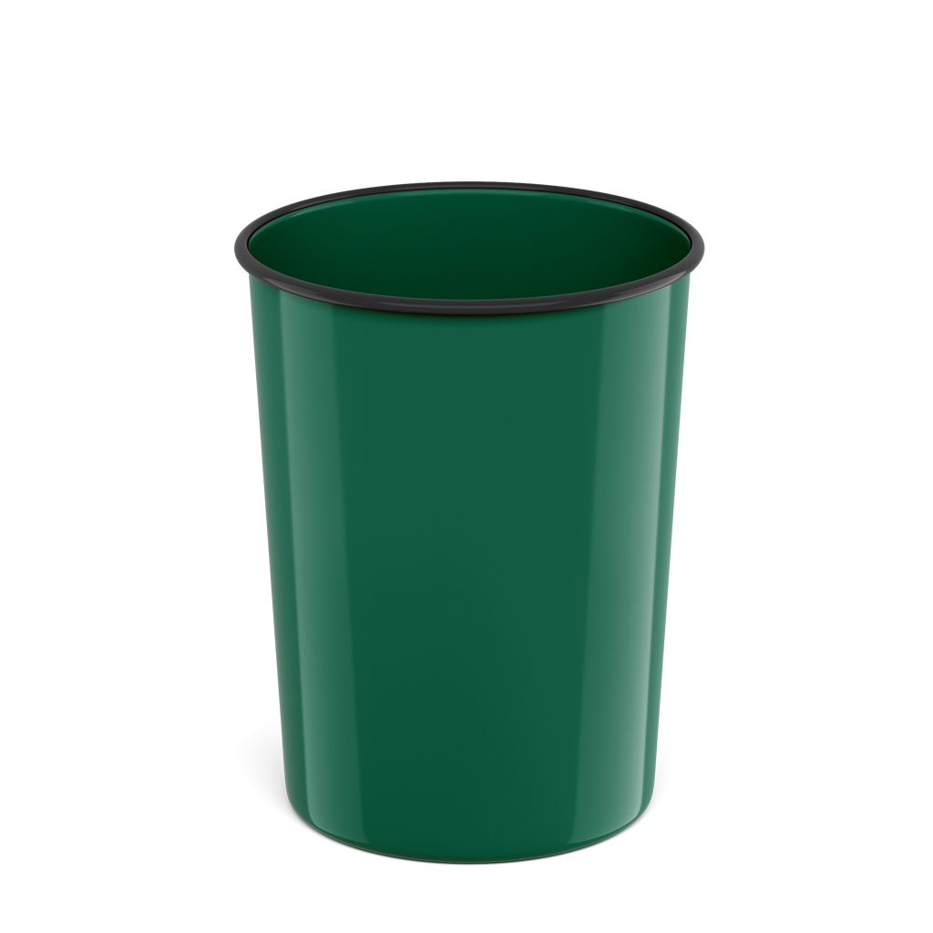 Корзина для бумаг литая пластиковая ErichKrause® Classic, 13.5л, зеленая