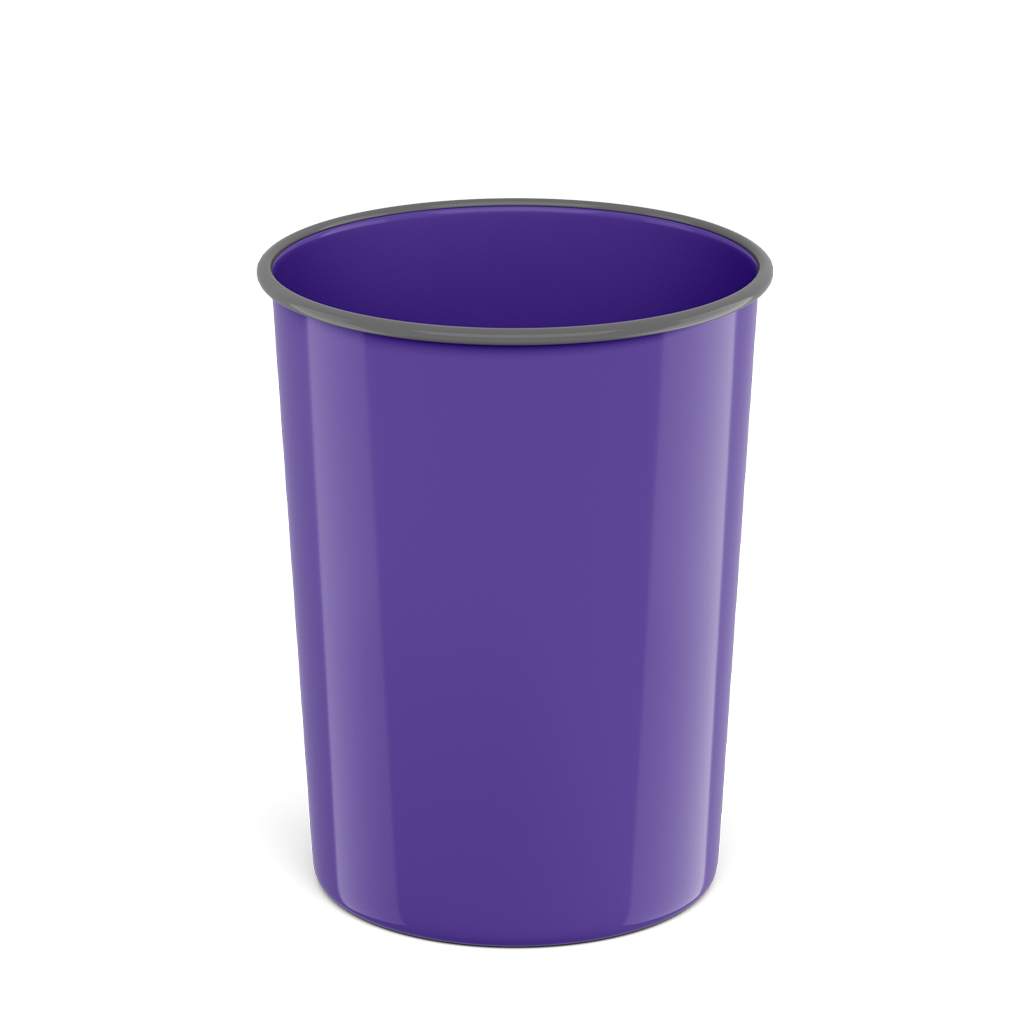 Корзина для бумаг литая пластиковая ErichKrause® Caribbean Sunset, 13.5л, фиолетовая