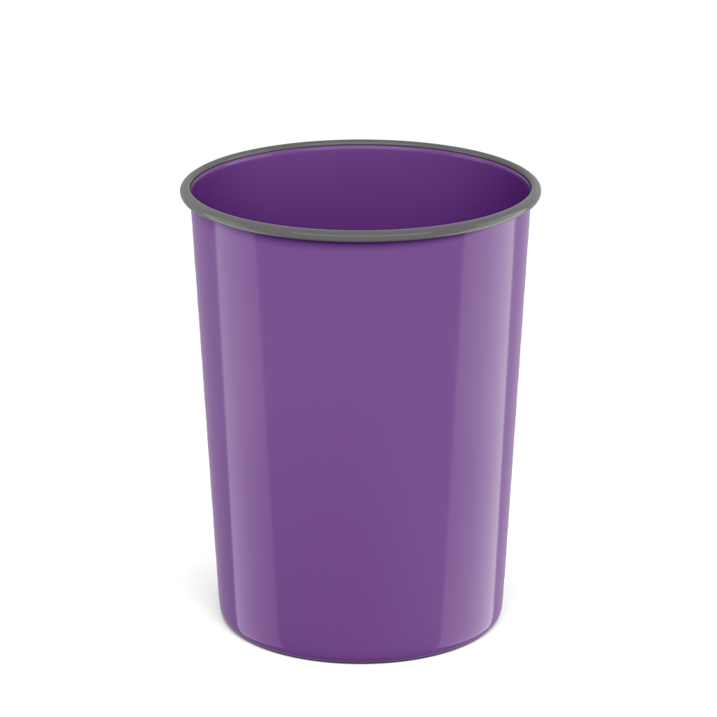 Корзина для бумаг литая пластиковая ErichKrause® Iris, 13.5л, фиолетовая
