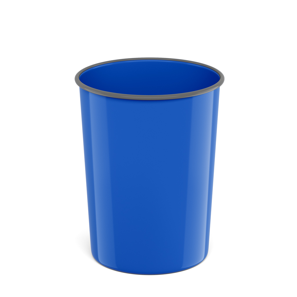 Корзина для бумаг литая пластиковая ErichKrause® Classic, 13.5л, синяя