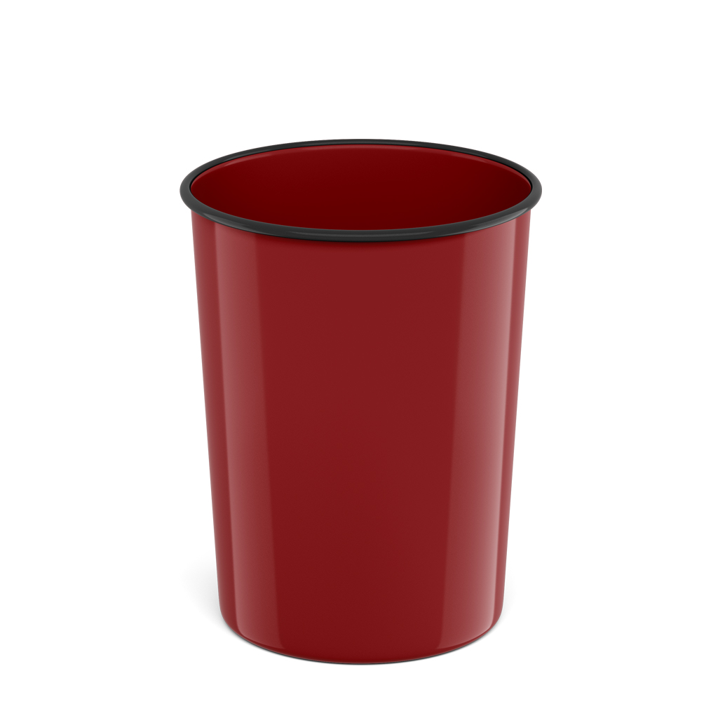 Корзина для бумаг литая пластиковая ErichKrause® Marsala, 13.5л, красная