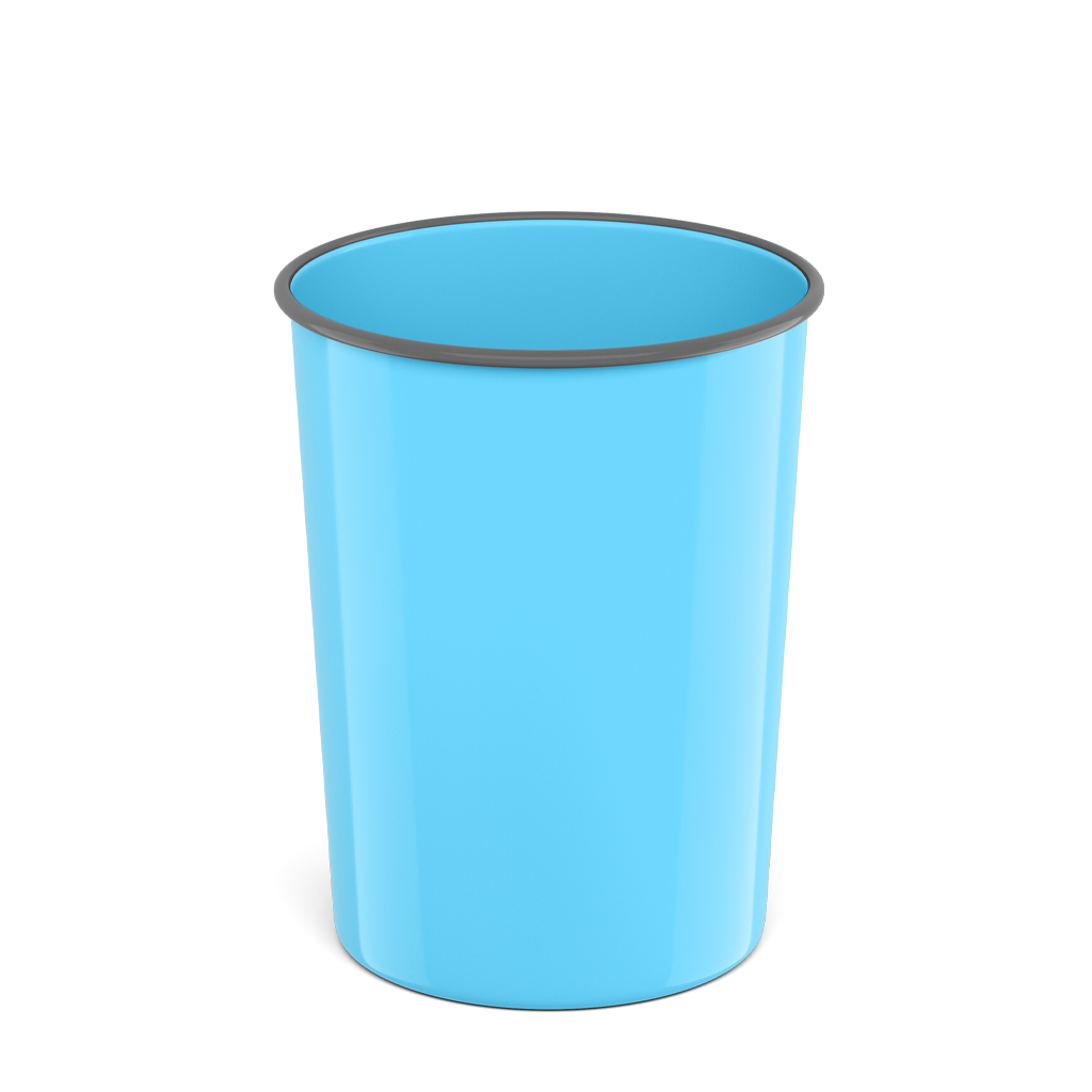 Корзина для бумаг литая пластиковая ErichKrause Pastel, 13.5л, голубой