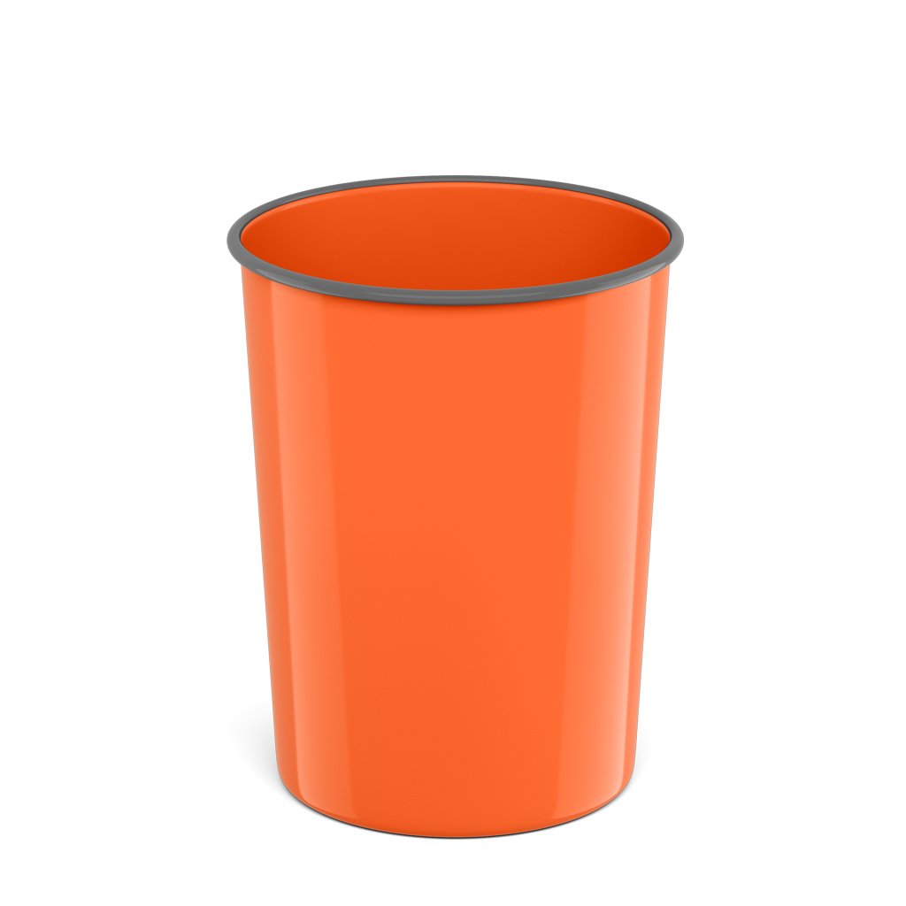 Корзина для бумаг литая пластиковая ErichKrause® Caribbean Sunset, 13.5л, оранжевая