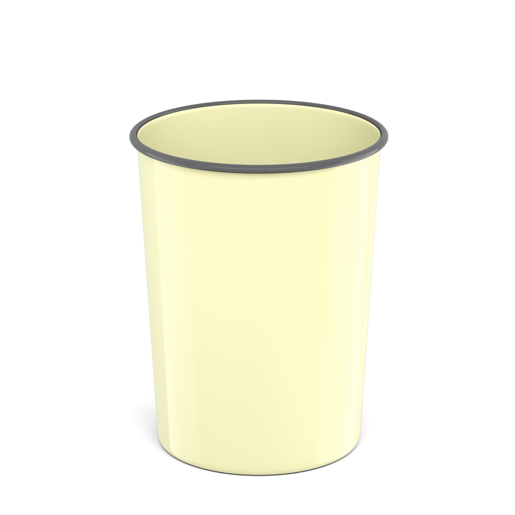 Корзина для бумаг литая пластиковая ErichKrause® Pastel, 13.5л, желтая