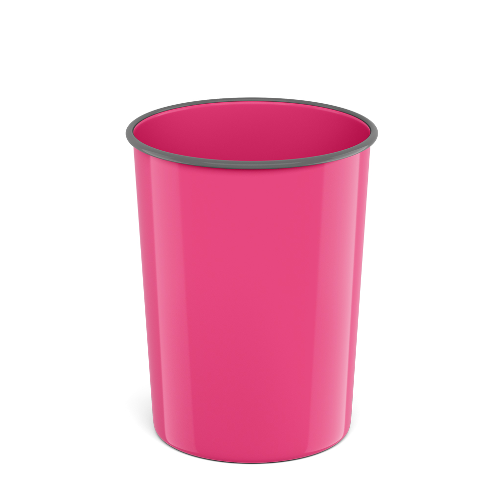 Корзина для бумаг литая пластиковая ErichKrause® Bubble Gum, 13.5л, розовая