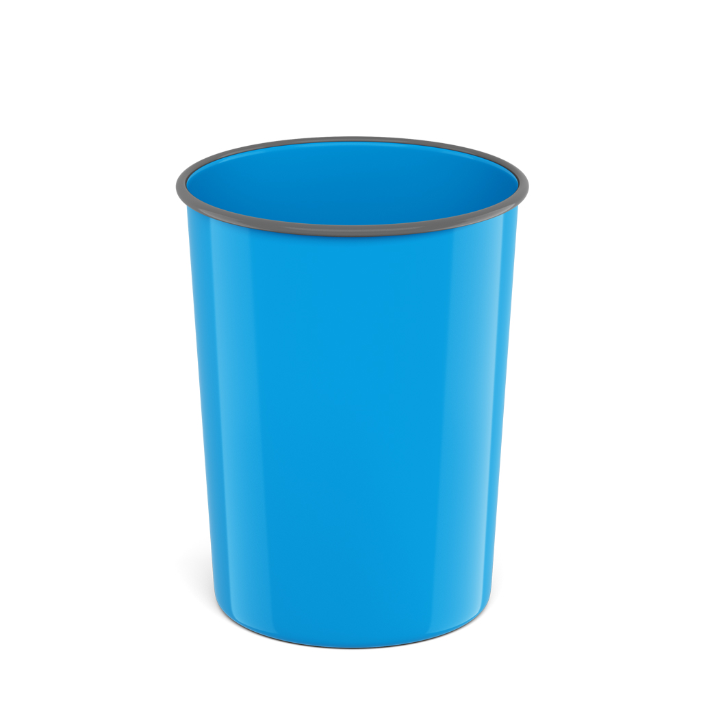 Корзина для бумаг литая пластиковая ErichKrause® Bubble Gum, 13.5л, голубая