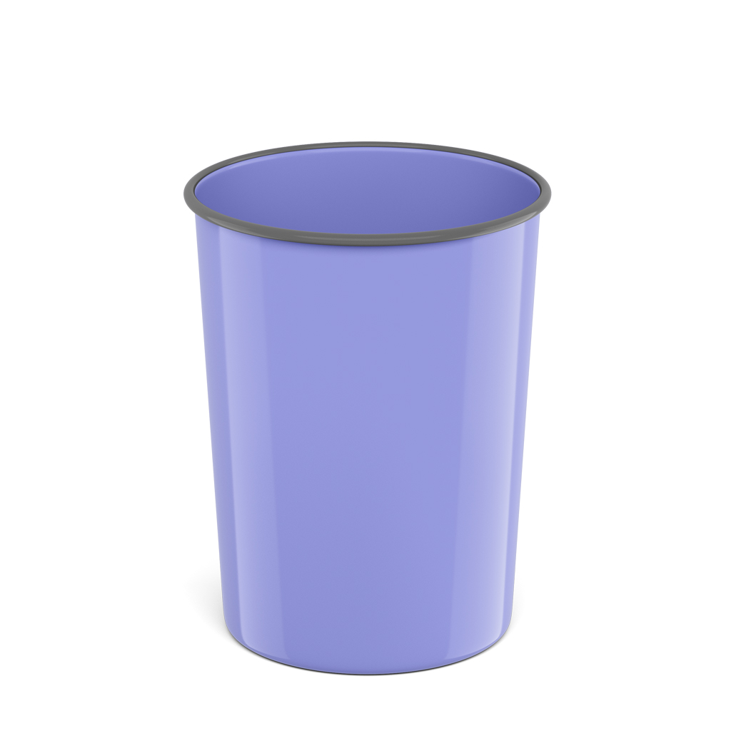 Корзина для бумаг литая пластиковая ErichKrause Pastel, 13.5л, фиолетовый
