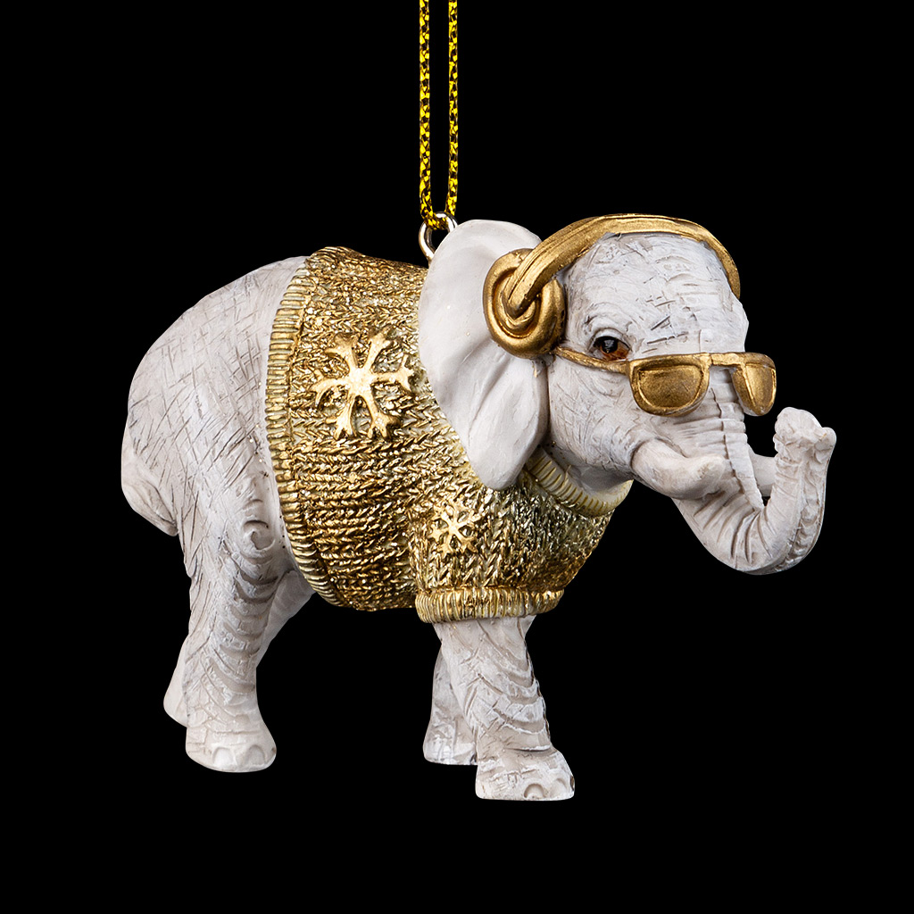 Украшение ErichKrause Decor Модный слон золотой 8.5см