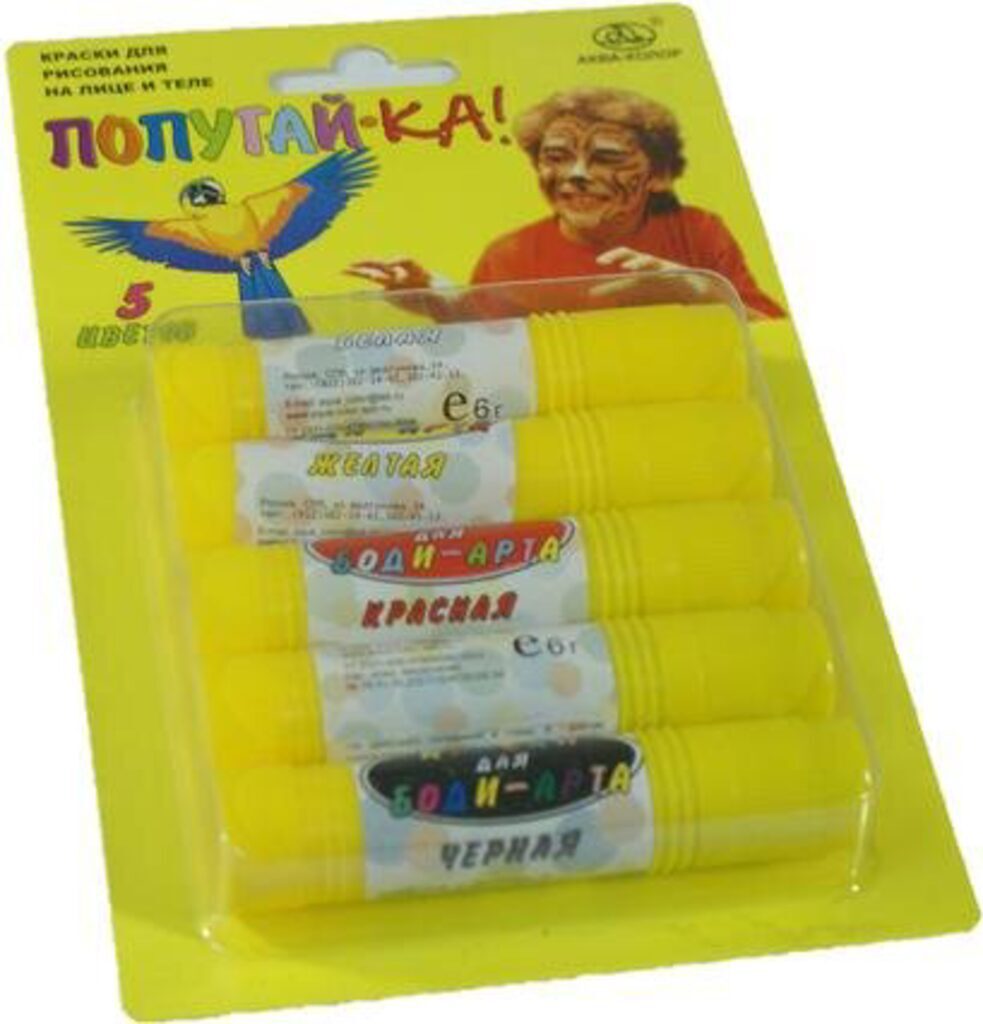 Набор для грима 5цв. краски "Попугай-ка"