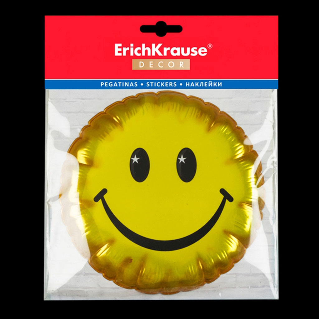 Наклейка объемная ErichKrause Decor Смайл улыбка 16см