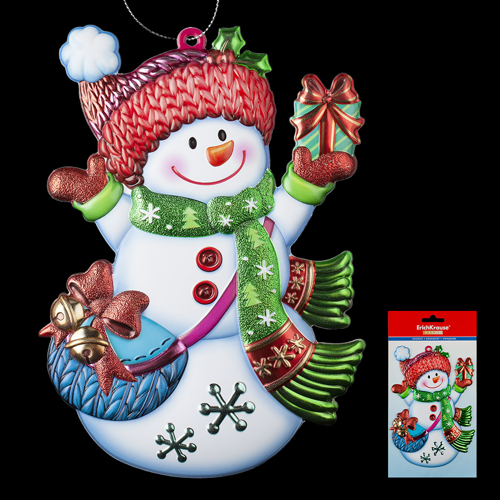 Украшение ErichKrause Decor Снеговик праздничный 17см