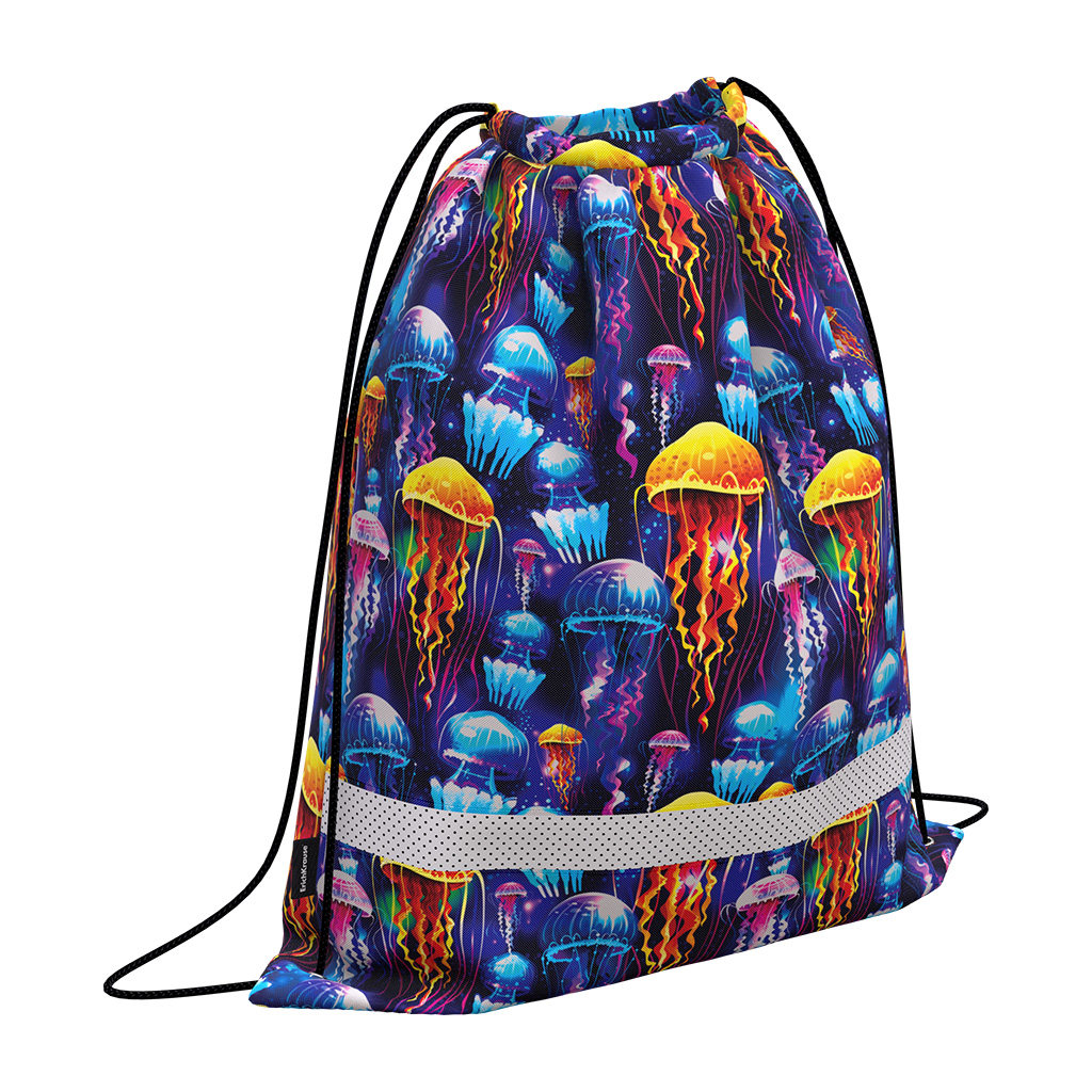 Мешок для обуви ErichKrause с вентиляцией 500х410мм Neon Jellyfish