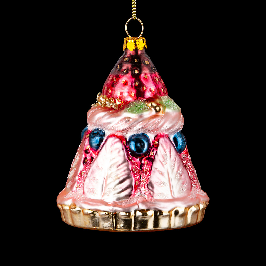 Украшение ErichKrause Decor Клубничный торт 10см, стекло