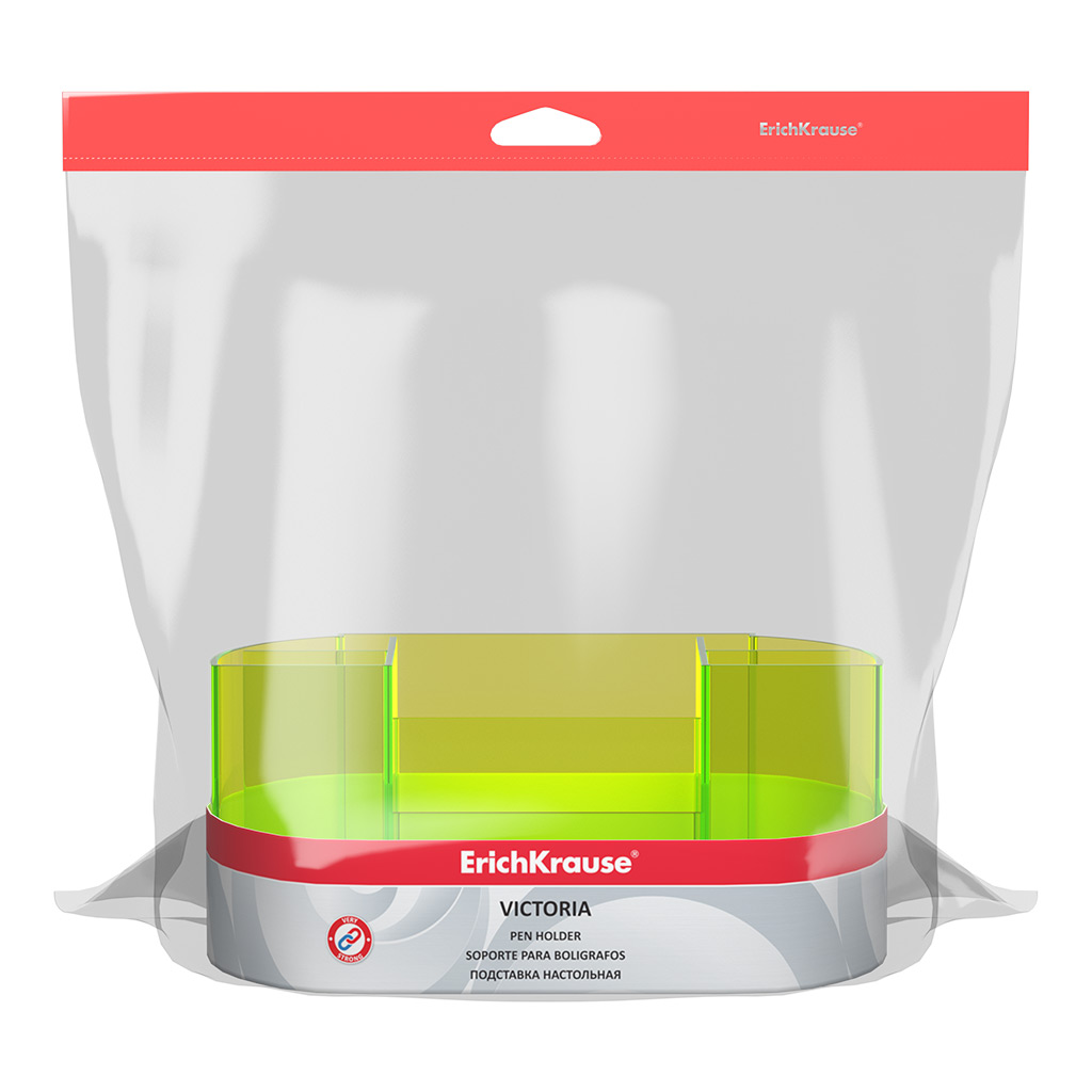 Подставка настольная пластиковая ErichKrause® Victoria, Neon, желтая