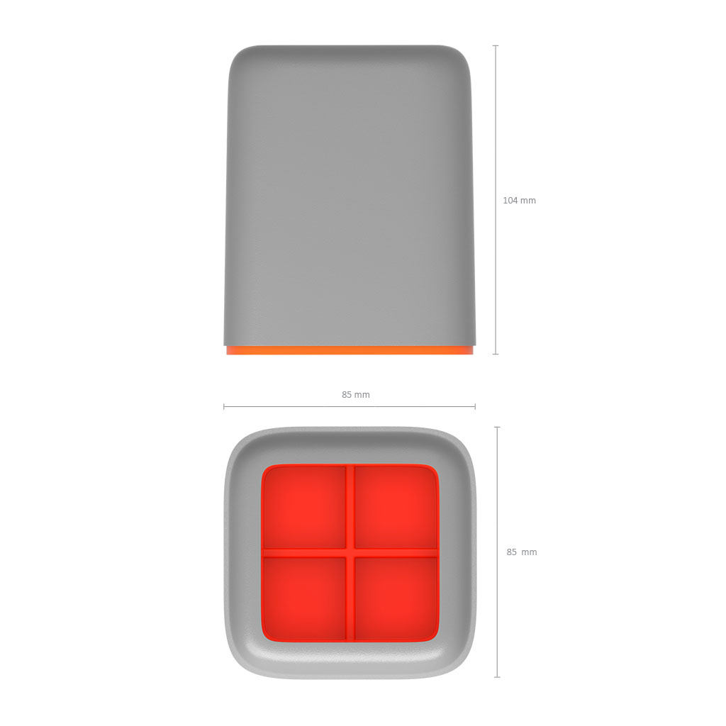 Подставка настольная пластиковая ErichKrause® Forte, Classic, серый с оранжевой вставкой