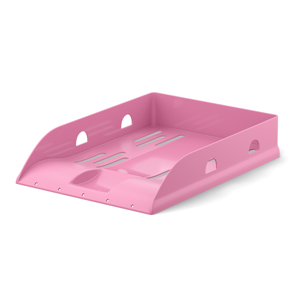 Лоток для бумаг пластиковый ErichKrause Base, Pastel, розовый