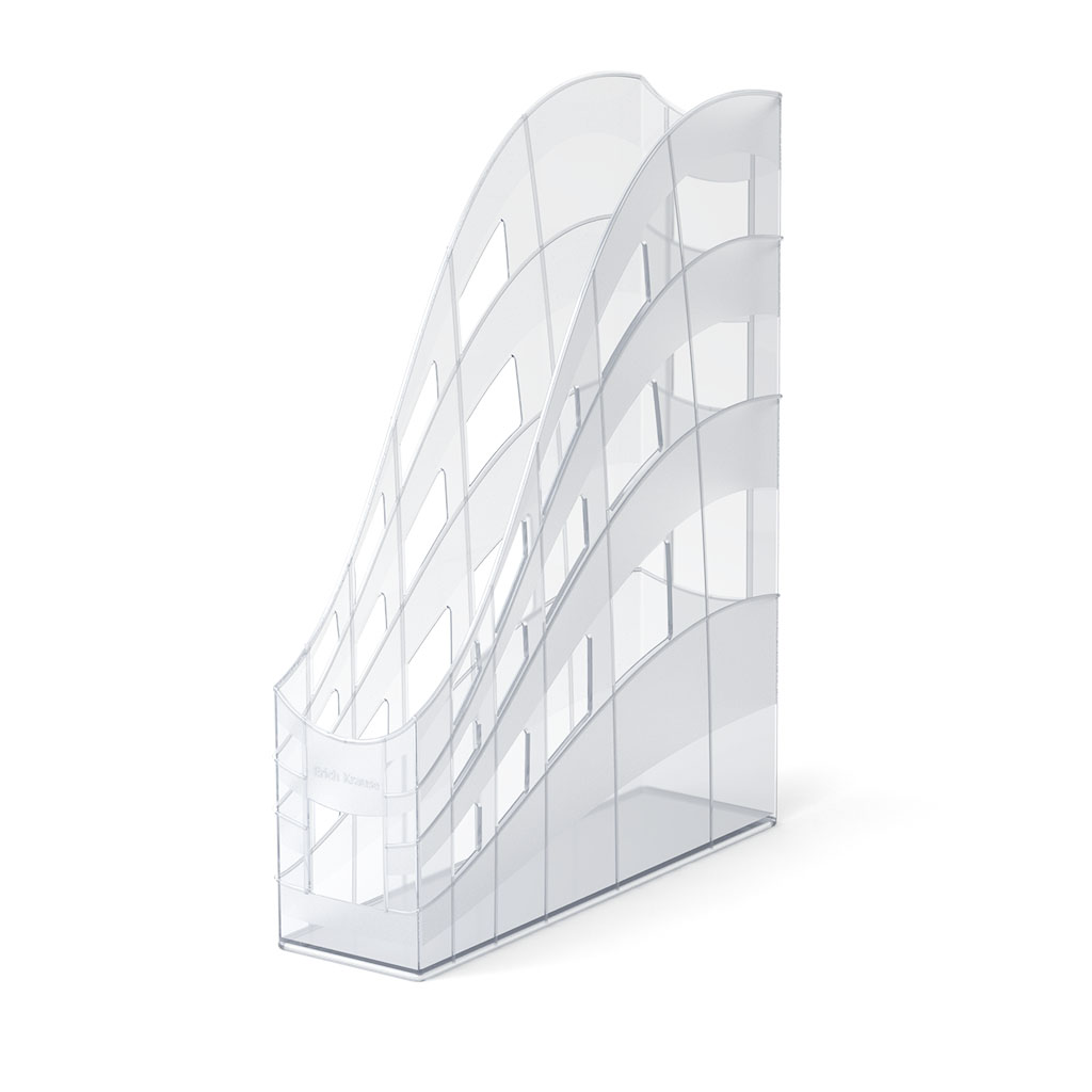 Подставка для бумаг вертикальная пластиковая ErichKrause® S-Wing, Classic, 75мм, прозрачная