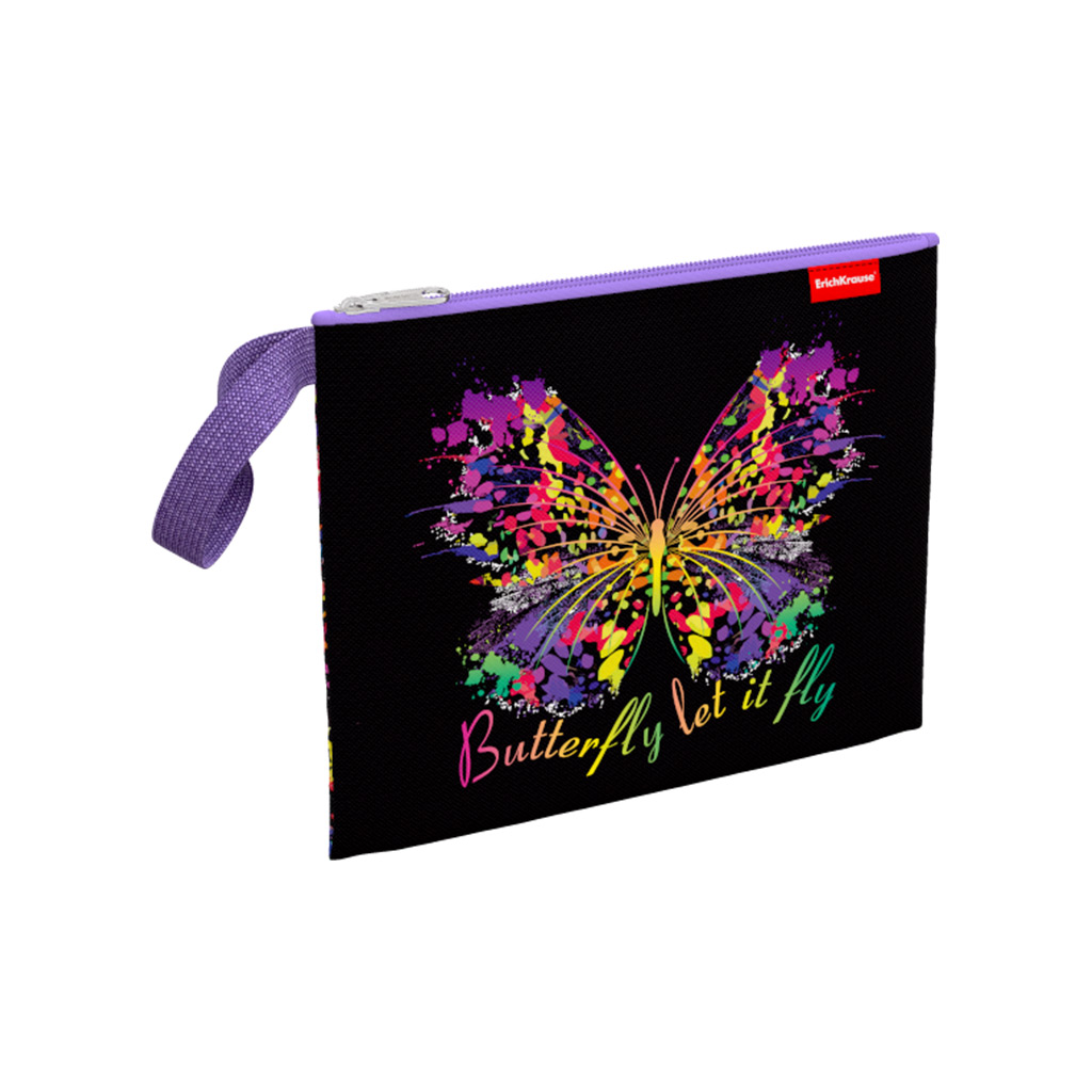 Папка текстильная на молнии ErichKrause Butterfly, A5+